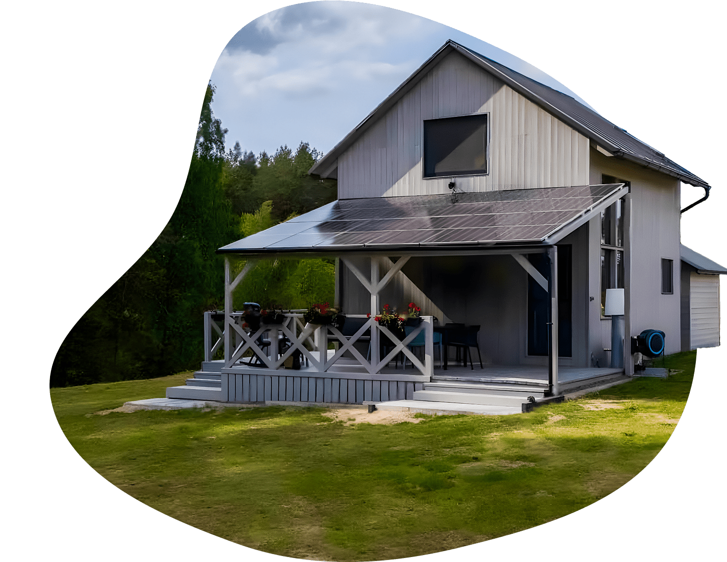 okno na winnice - widok na taras domki